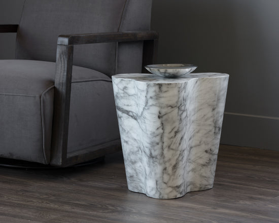 Sunpan Ava End Table - Small - Marble Look