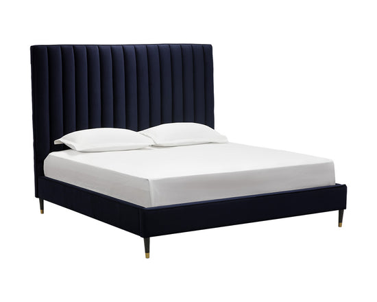 Sunpan Yosi Bed - King In Abbington Navy/Antonio Charcoal