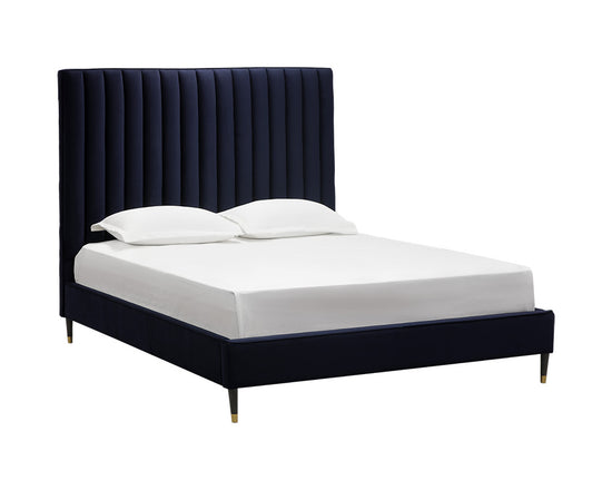 Sunpan Yosi Bed - Queen In Abbington Navy/Antonio Charcoal