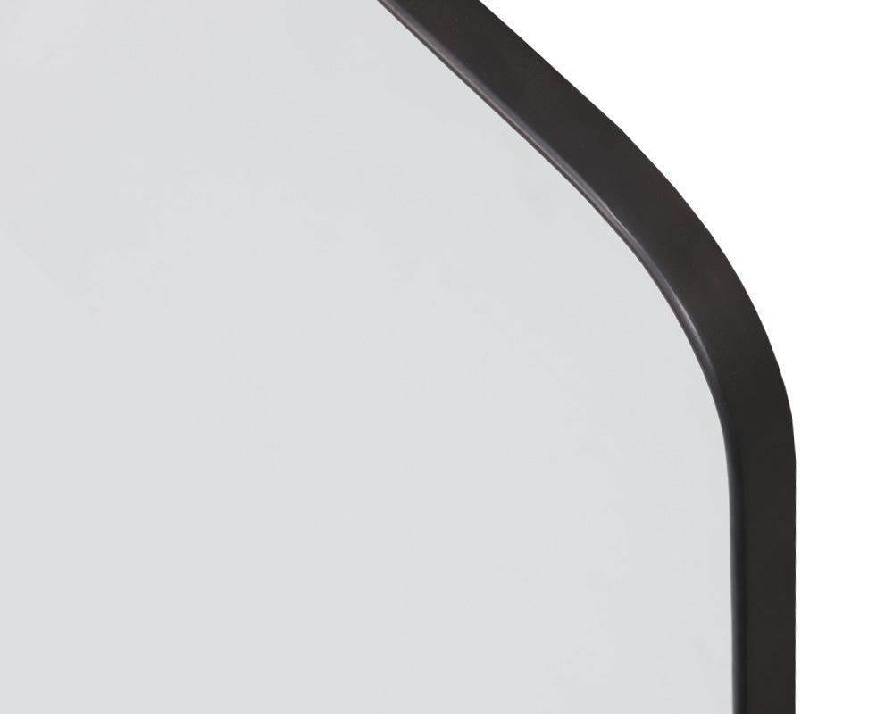Sunpan Calabasas Floor Mirror in Black / Brass