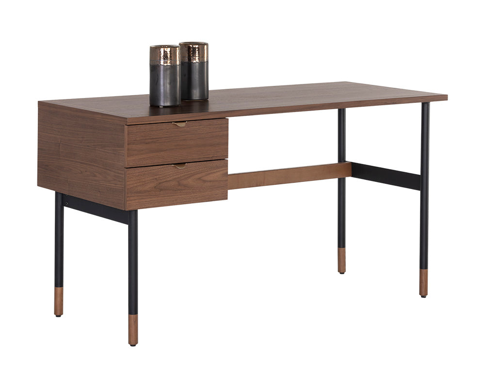 Sunpan Clark Desk In Grey/Walnut