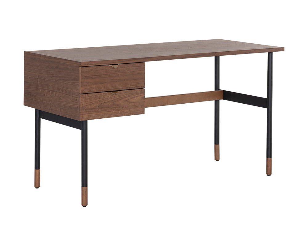 Sunpan Clark Desk In Grey/Walnut