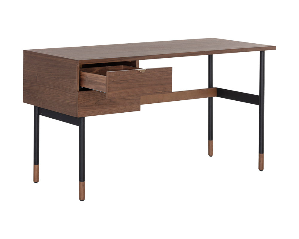Sunpan Clark Desk In Grey/Walnut
