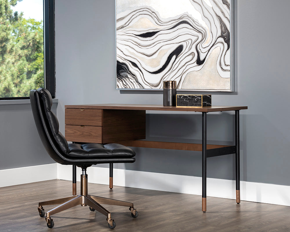 Sunpan Clark Desk In Grey/Walnut
