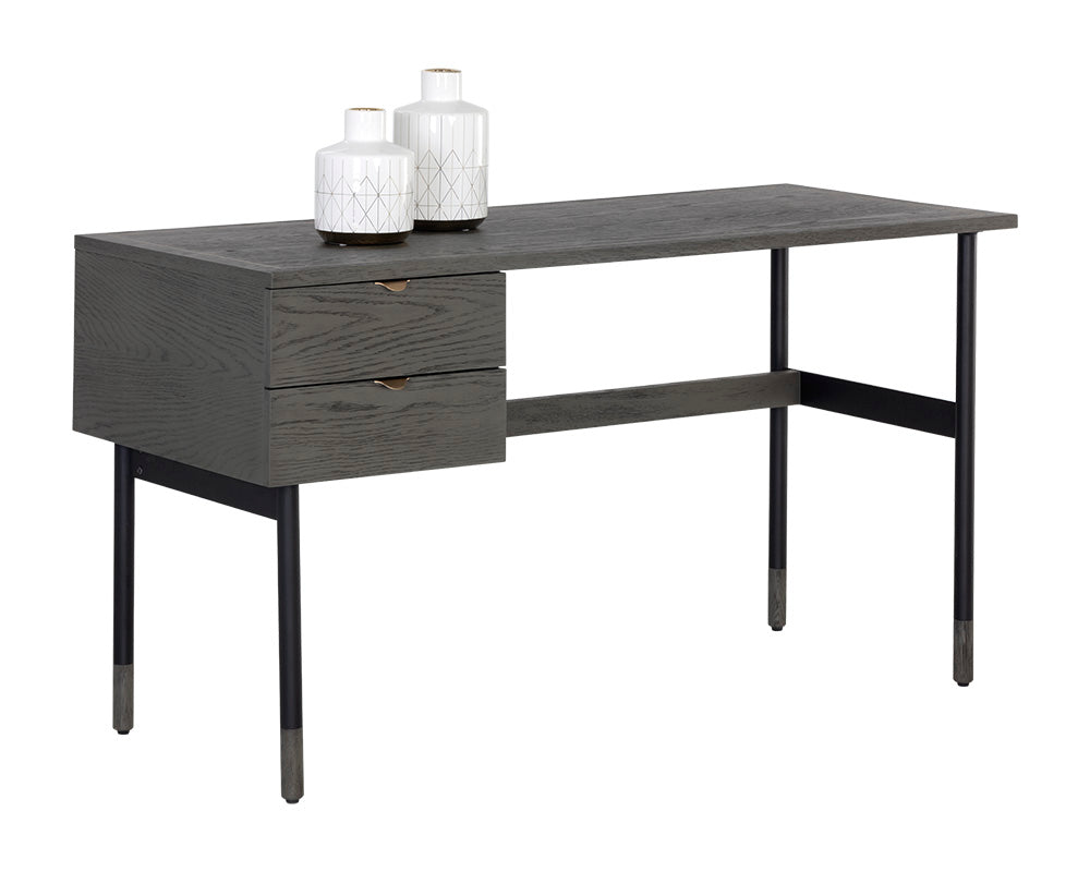 Sunpan Clark Desk In Grey/Walnut