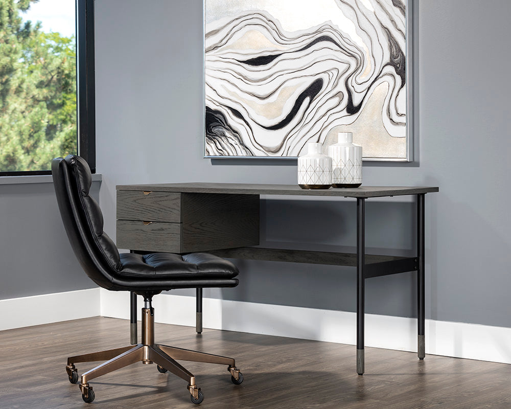 Sunpan Clark Desk In Grey/Walnut