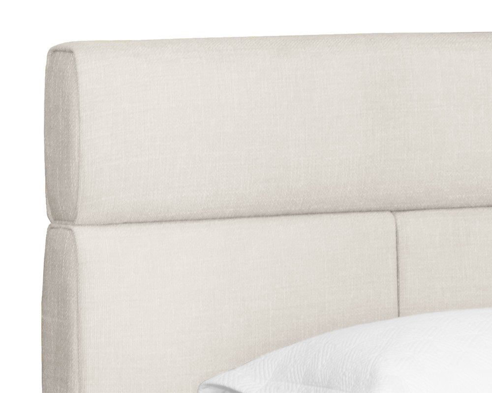 Sunpan Beckham Bed - King - Chacha Cream/Quilted Abbington Charred Brown