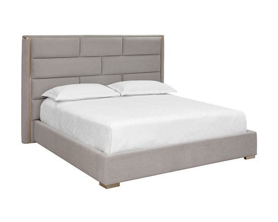 Sunpan Clara Bed In Ernst Sandstone/Silverstone - King