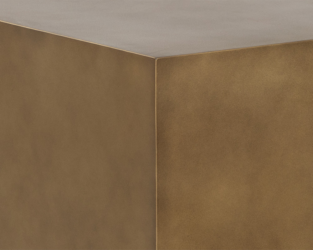 Sunpan Blakely End Table in Antique Brass / Gunmetal