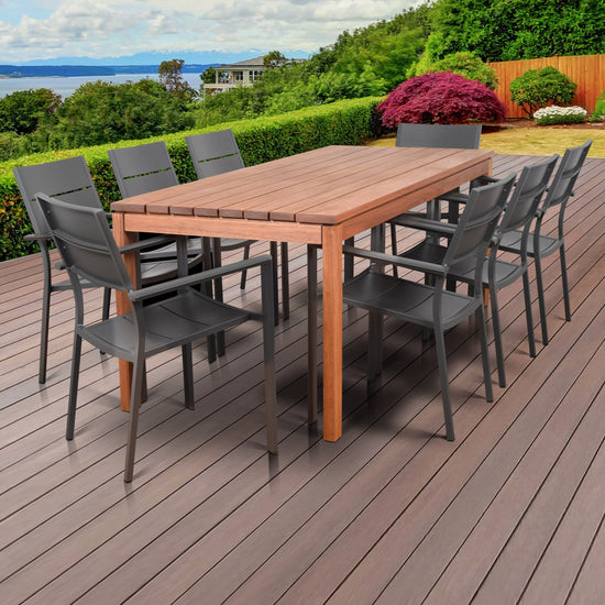 International Home Miami Amazonia Koningsdam 9 Piece Rectangular Patio Dining Set