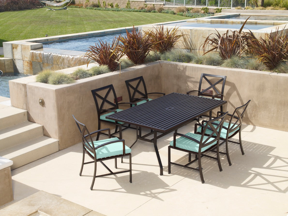 Sunset West La Jolla Aluminum 72" Rectangular Dining Table