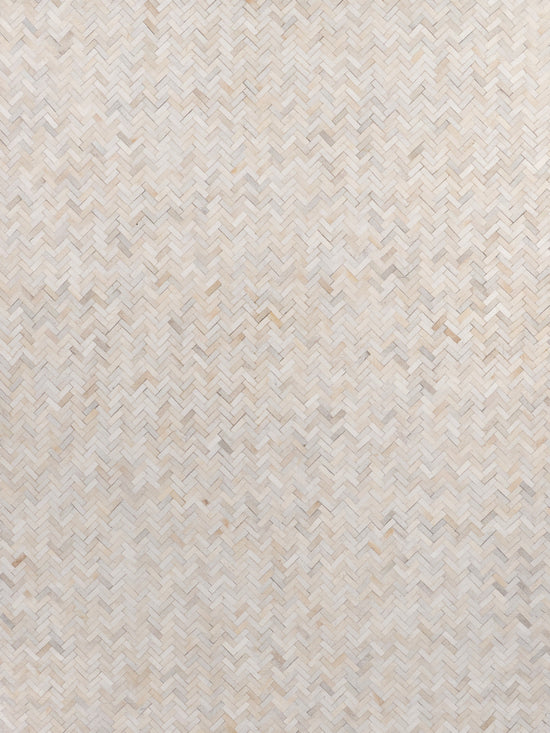 Exquisite Rugs Mosaic Leather Cowhide Ivory Area Rug