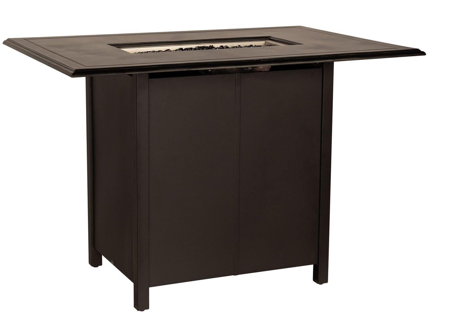 Woodard Solid Cast 60" x 42" Rectangular Bar Height Fire Table