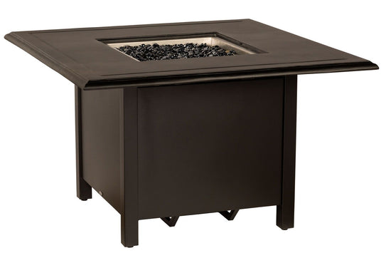 Woodard Solid Cast 42" Square Chat Height Fire Table