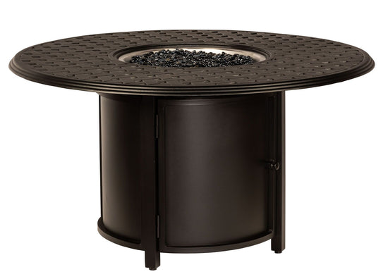 Woodard Thatch Round Chat Height Fire Table