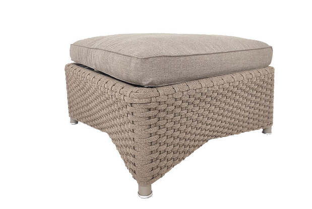 Cane-Line Diamond Footstool Soft Rope Incl. Cushion Set