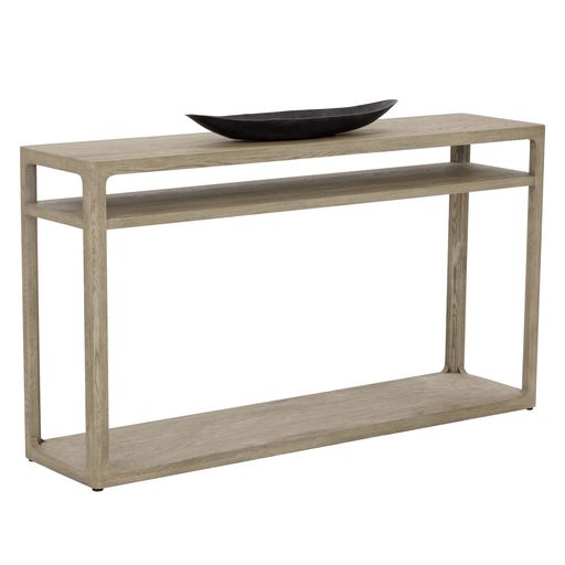 Sunpan Doncaster Console Table in Black / Smoke Grey