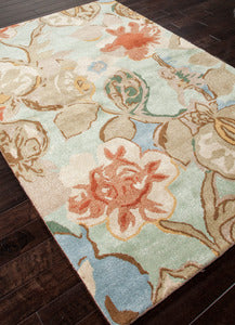 Jaipur Blue Petal Pusher Hand-Tufted Aqua Foam Rug