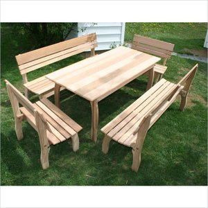 Creekvine Designs 58 x 32 Cedar Chickadee Dining Set