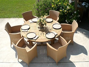 Royal Teak 5'/6' Drop Leaf Table - Round