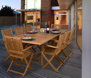 International Home Miami Amazonia Teak Hamburg 9-pc Teak Dining Set