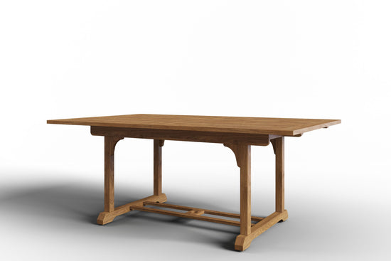 Curated MaisonFurniture Belmont Rectangular Teak Outdoor Dining Table with Built-In Extension