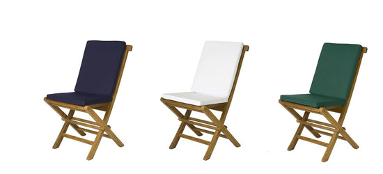 All Things Cedar Folding Chair in Blue/Green/Red/White Cushion