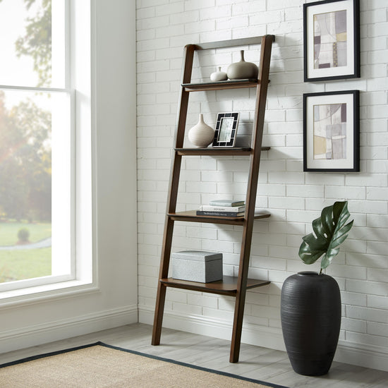 Greenington Currant Leaning Bookshelf, Caramelized / Black Walnut
