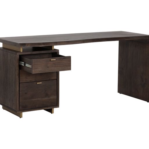 Sunpan Lewis Desk Grey / Dark Brown