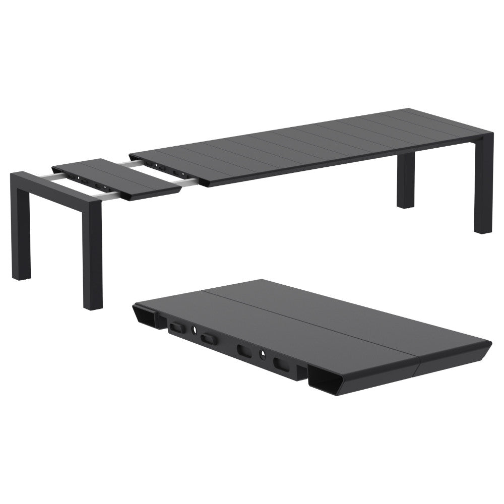 Compamia Air Extension Dining Set 9 Piece in Black/Taupe/Dove Gray/White