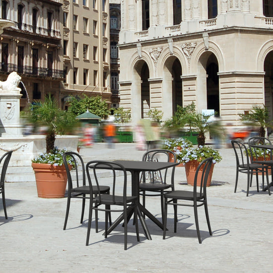 Compamia Victor Patio Dining Set with 4 Chairs in Black/Dark Gray/Taupe/Olive Green/White