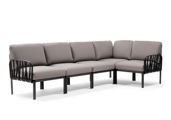 Nardi Komodo 5 In Bianco With Adriatic Sunbrella/Antracite With Grigio Sunbrella