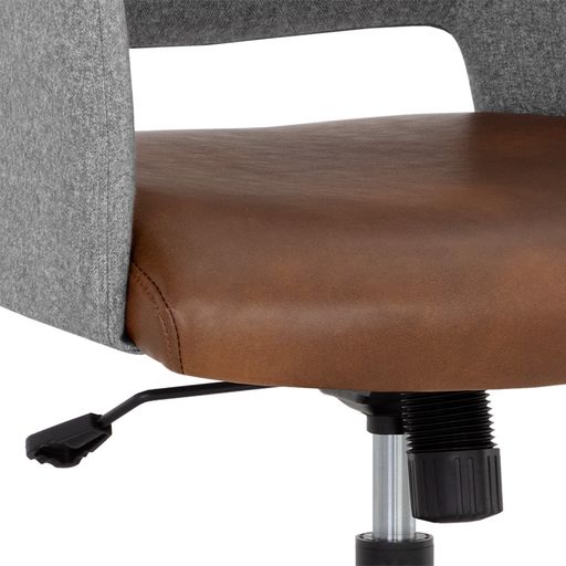 Sunpan Ian Office Chair - Bravo Cognac/Salt and Pepper Tweed