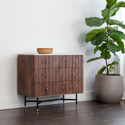 Sunpan Wellington Chest Black / White Marble