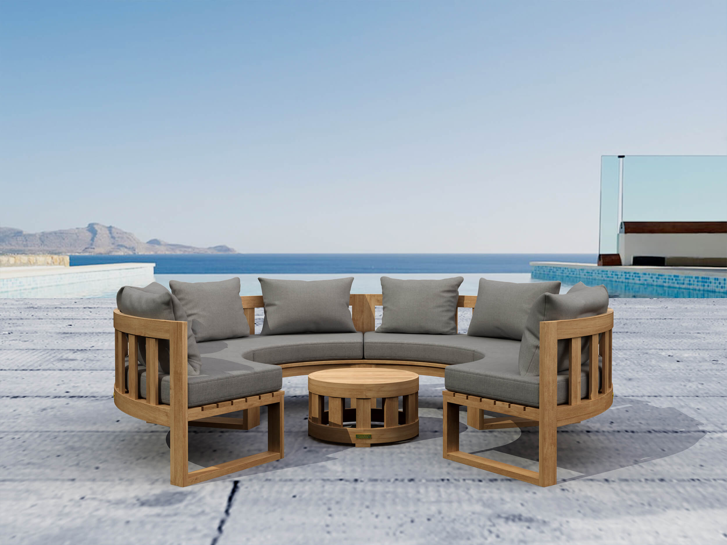 Anderson Teak Circular Modular Deep Seating Set - SET-810