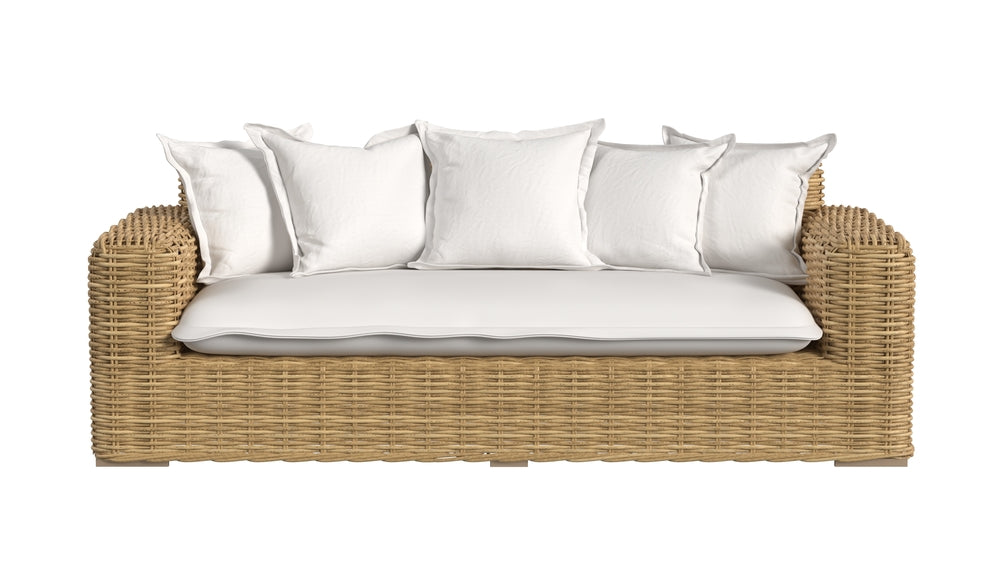 Sunset West Playa Loveseat in Soothe Pearl with Flange Welt