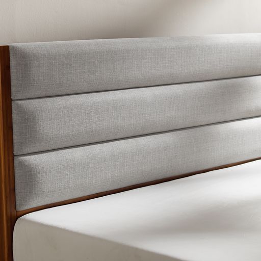 Greenington Mercury Upholstered Queen/Eastern King Platform Bed, Amber