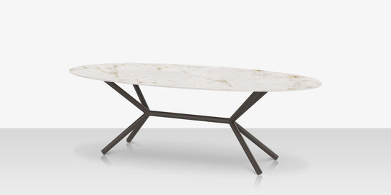DecoScapes Oliver Oval Rimless Porcelain Dining Table