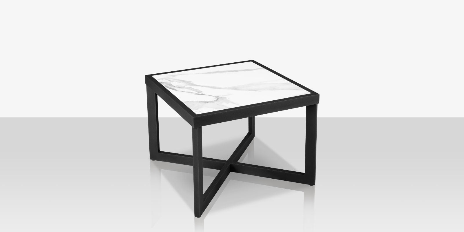 DecoScapes Iconic Aluminum Large 26'' Wide Square Side Table