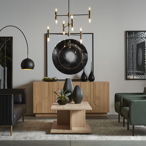 Sunpan Pasadena Wall Mirror Black / Brass