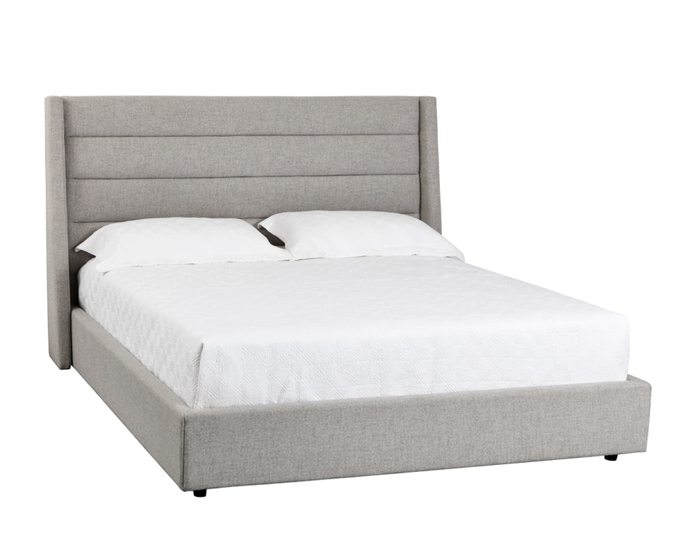 Sunpan Emmit Bed - King in Marble / Quarry /Merino Pearl