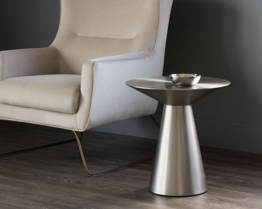 Sunpan Carmel Side Table - Stainless Steel/Yellow Gold
