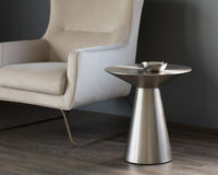 Sunpan Carmel Side Table - Stainless Steel/Yellow Gold