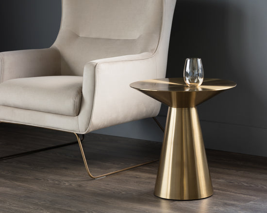 Sunpan Carmel Side Table - Stainless Steel/Yellow Gold