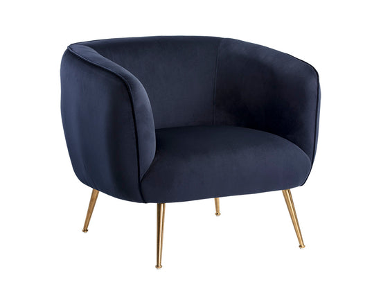 Sunpan Amara Lounge Chair in Abbington Navy