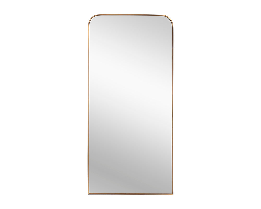 Sunpan Calabasas Floor Mirror in Black / Brass
