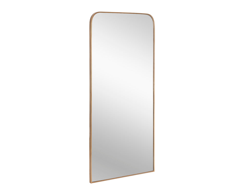 Sunpan Calabasas Floor Mirror in Black / Brass
