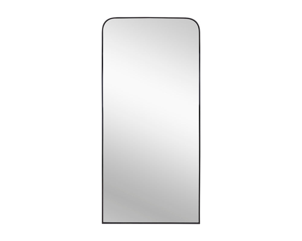 Sunpan Calabasas Floor Mirror in Black / Brass