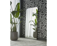 Sunpan Calabasas Floor Mirror in Black / Brass