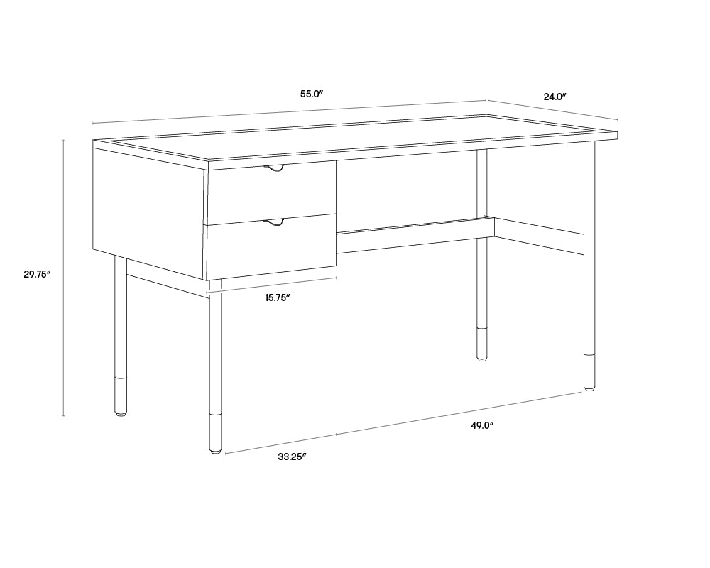Sunpan Clark Desk In Grey/Walnut